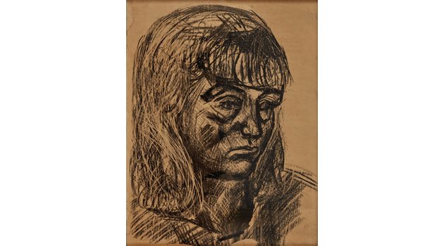 Портрет на Гертруда, 50-те години, литография. Колекция: Иво Димитров