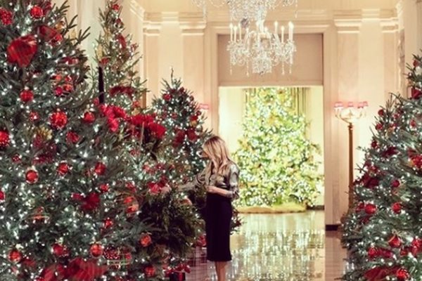 Мелания Тръмп с украсата в Белия дом СНИМКА: Инстаграм/flotus