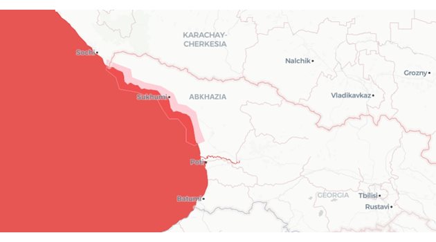 Четвъртата маркира отцепилия се от Грузия регион Абхазия