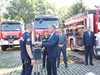 Калин Стоянов връчи ключовете за 6 нови пожарни и линейка, парите са от глобите за скорост (Снимки)