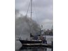 Яхта горя на морската гара във Варна (Видео)
