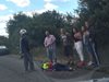 Ранен моторист лежи край Садово (Снимка)