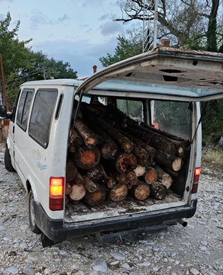 Горски служители предотвратиха незаконен превоз на дървен материал. СНИМКА: ЮЗДП