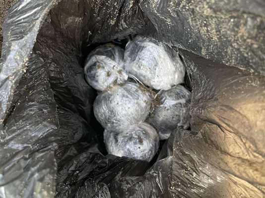 Пакетите с наркотици са открити заровени в земята по брега на Марица. Снимки: МВР