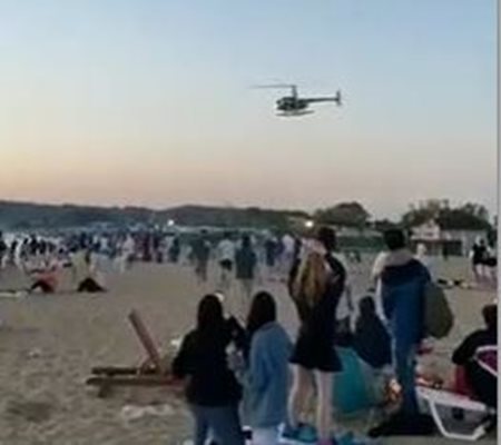Хеликоптерът над плаж "Градина".