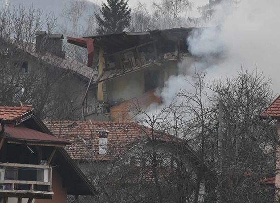 Къщата, която беше съборена от взрив в Банкя СНИМКА: Георги Палейков