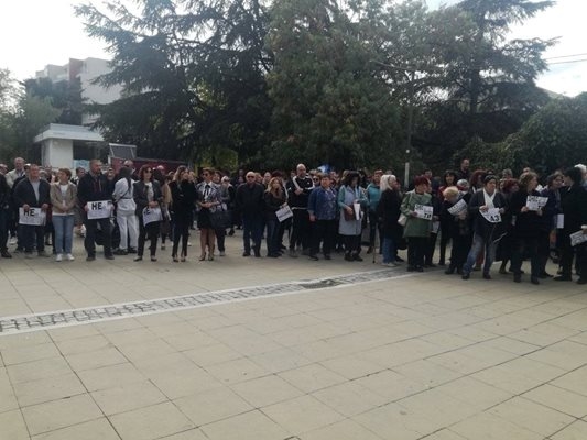 Протест в защита на пребитата Стефка Терзийска. СНИМКА: Тони Маскръчка