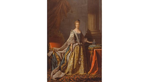 Портретът на кралица Шарлот, в който си личат следите от смесена раса. 
