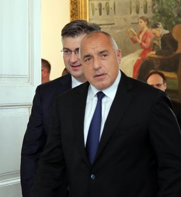 Бойко Борисов и Андрей Пленкович преди съвместните  си изявления