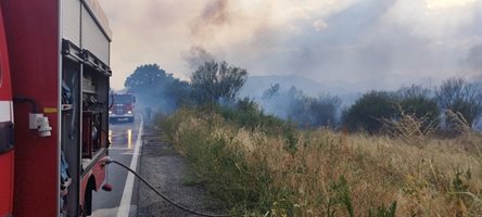 Локализираха пожара край Дълго поле, отвориха пътя Пловдив-Карлово