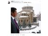 Японският премиер публикува снимка на снежна София в Туитър
