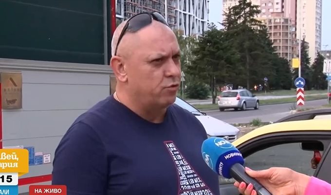 Потърпевшият таксиметров шофьор Станимир Пеев КАДЪР: НОВА ТВ