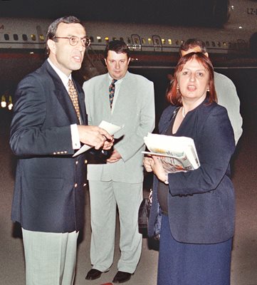 Петър Стоянов и Нери Терзиева през 2000 г., когато тя е негов прессекретар.