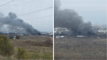 Взривове и пламъци в склад за скрап в Бургас (СНИМКИ)