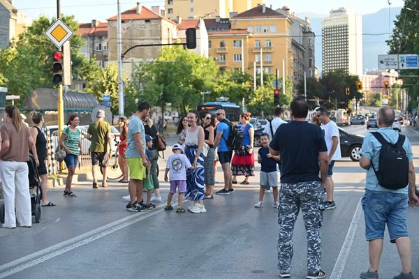 С лозунги „Искаме дървета, не искаме асфалт“ протестиращите затвориха за автомобили ул. "Опълченска" в района на метростанция „Опълченска“