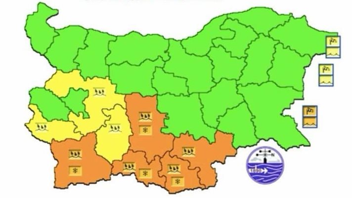 Оранжев код за сняг в 5 области за неделя