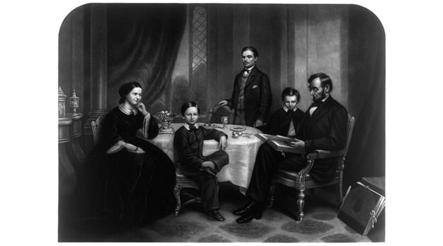 Линкълн със семейството си