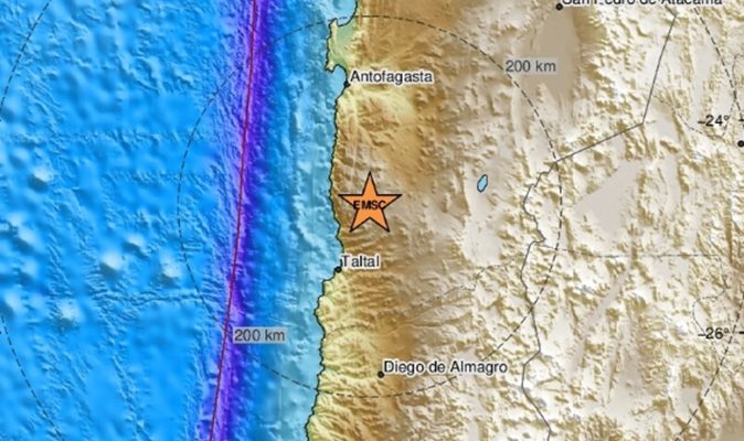 Земетресение с магнитуд 5,2 удари Чили
СНИМКА: Европейско-средиземноморският сеизмологичен център