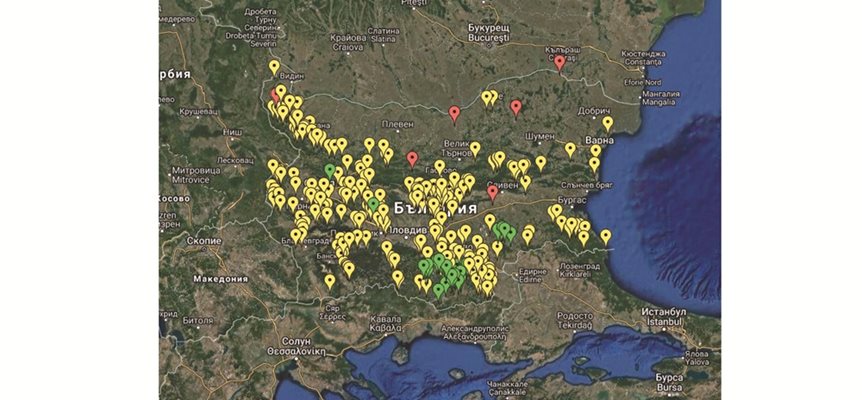 Карта на златото в България