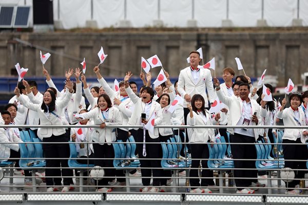 Team Japan during the opening ceremony Photo: Reuters