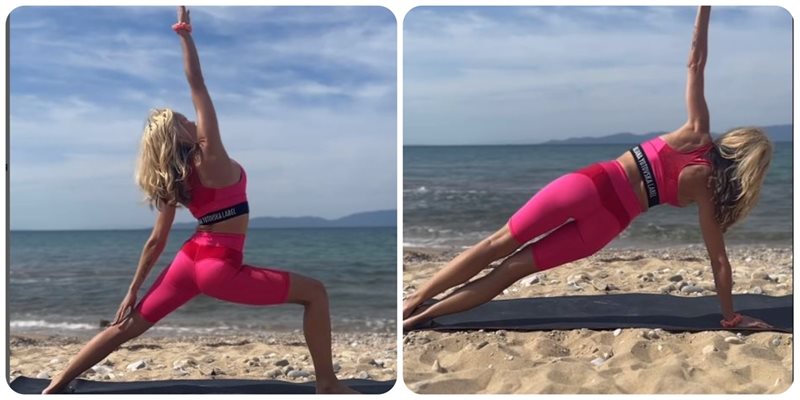 Мария Игнатова прави секси йога на плажа