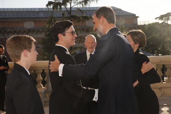 Борис с испанския крал Фелипе на поклонението пред тленните останки на княз Кардам през 2015 г.