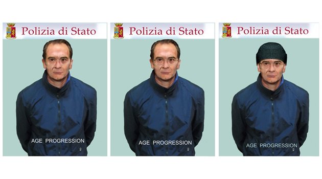 Полицията постоянно изработва чрез фоторобот как се променя лицето на Матео Месина Денаро.