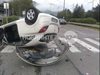 Кола се обърна по таван след опит да спре на пешеходна пътека в София