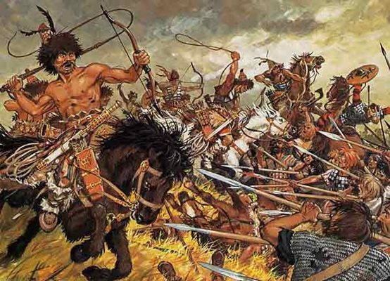 Руски “славяни” в битка с монголците - идеализирана рисунка
