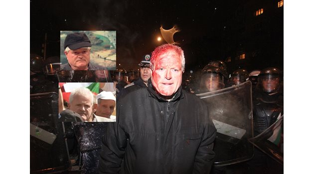 Строителният предприемач Милан Генадиев, чиято глава бе разкървавена през 2013 г., протестира и сега (на долната снимка).  СНИМКА: ВАСИЛ ПЕТКОВ