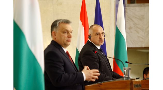 Унгарският премиер Виктор Орбан и премиерът Бойко Борисов СНИМКИ: Йордан Симеонов