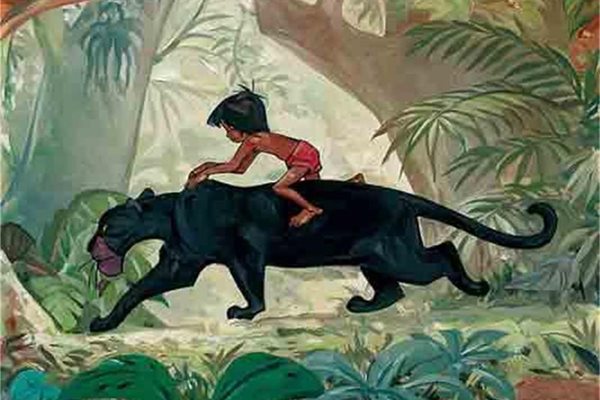 Черната пантера Багира първа намира човешкото дете и тя решава да го даде за "осиновяване" от вълчо семейство. После му помага да намери своя род.
