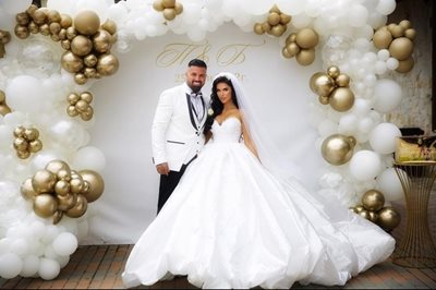 Благой Георгиев с новата си съпруга Полина.