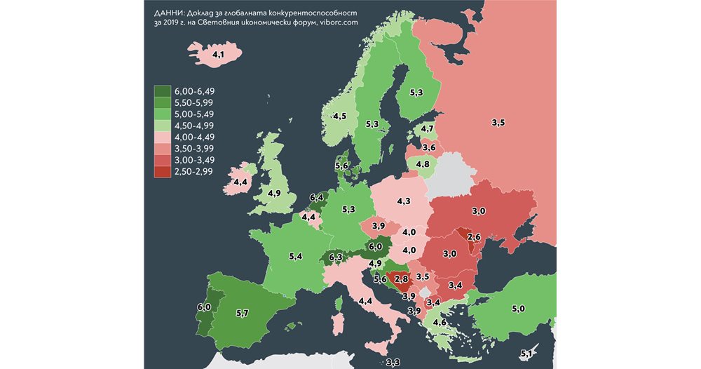 Hvor i Europa er de beste og verste veiene (graf)