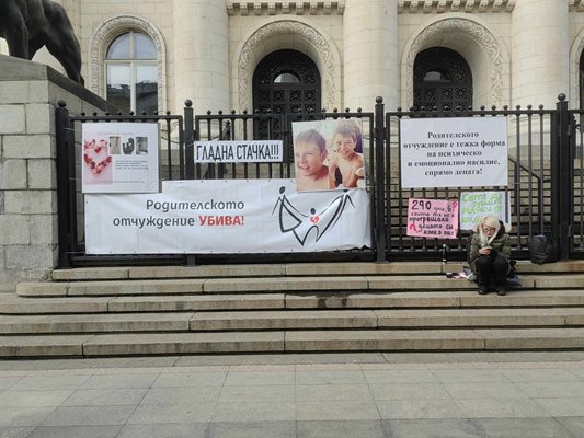 Майка излезе на гладна стачка пред Съдебната палата в деня на жената