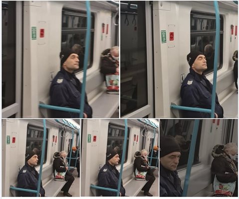 Полицай бе сниман да пътува в метрото без маска.