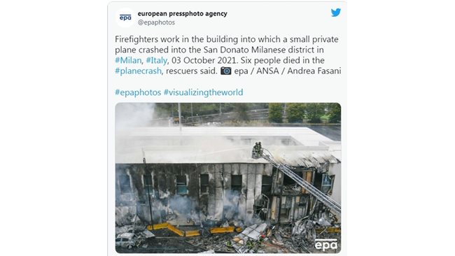 Romanian businessman with family among 8 killed in plane crash in empty building near Milan