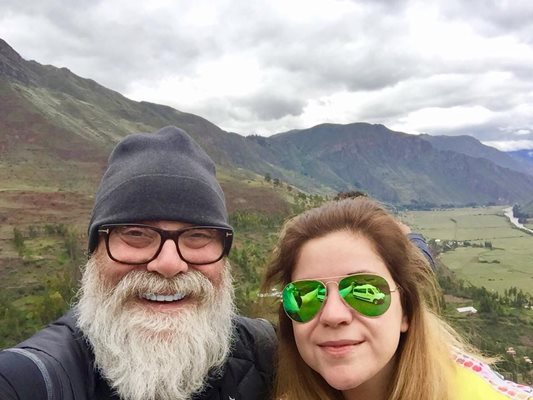 Актьорът с дъщеря си Яна на път към Мачу Пикчу в Перу през януари 2018 г.