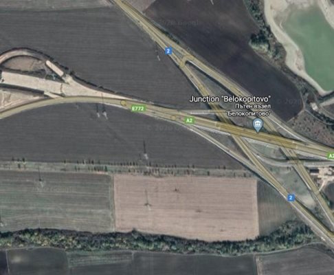 Пътен възел „Белокопитово“ КАДЪР: Google Maps