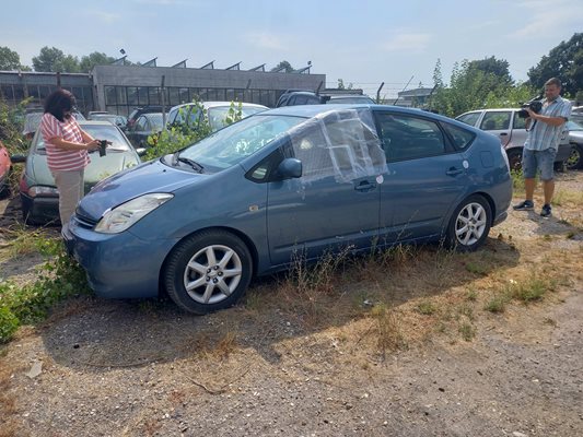 Автомобилът на надрусания водач на паркинга.