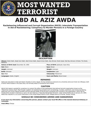 Абд ал-Азис Ауда е съосновател на "Ислямски джихад".