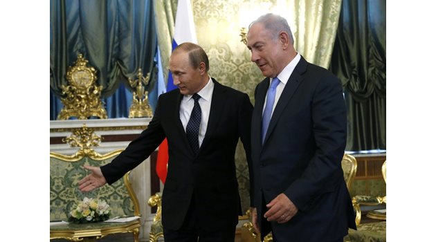 Владимир Путин приема Бенямин Нетаняху в Кремъл.