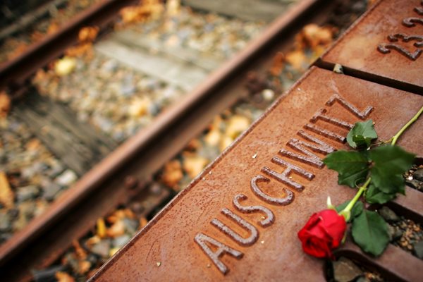 Червена роза е положена върху мемориал на унищожените от нацистите евреи на старата товарна гара в Берлин. Българските политици са опасно близо да оставят такива спомени.

СНИМКА: РОЙТЕРС