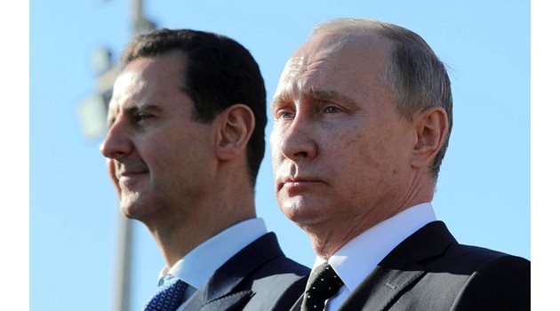 Президентът на Сирия Башар Асад заедно с Владимир Путин Снимка: Ройтерс