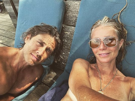 Гуинет Полтроу с мъжа си Брад Фалчук Снимка: Instagram/gwynethpaltrow