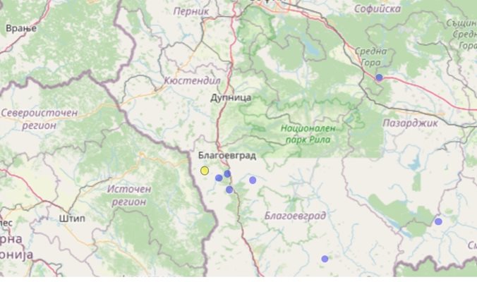 Земетресение край Благоевград
Снимка; Национален институт по геофизика, геодезия и география към БАН