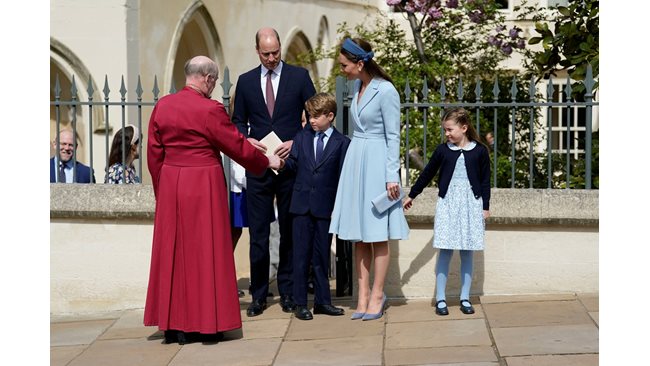 William and Kate with Prince George and Princess Charlotte at the Easter service