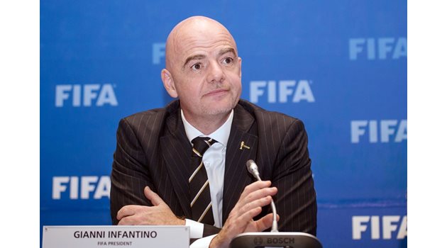 Президентът на ФИФА Джани Инфантино  СНИМКА: Ройтерс