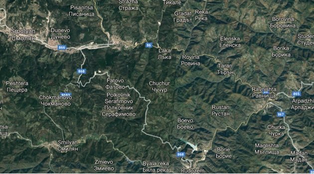 Пътят Смолян - Мадан СНИМКА: Google Maps