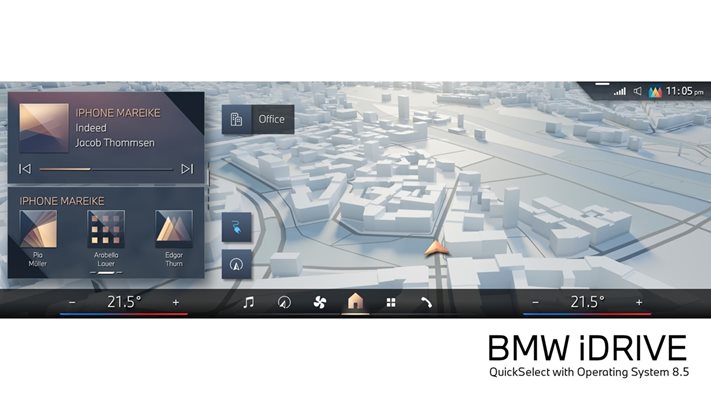 Новата инфосистема BMW iDrive QuickSelect with Operating System 8.5. Снимки: BMW